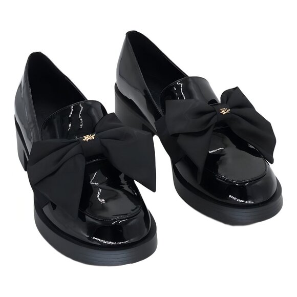 Karl Lagerfeld Shoes - Karl Lagerfeld Paris Camilia Patent Bow Loafers Black US 8M EU 38.5